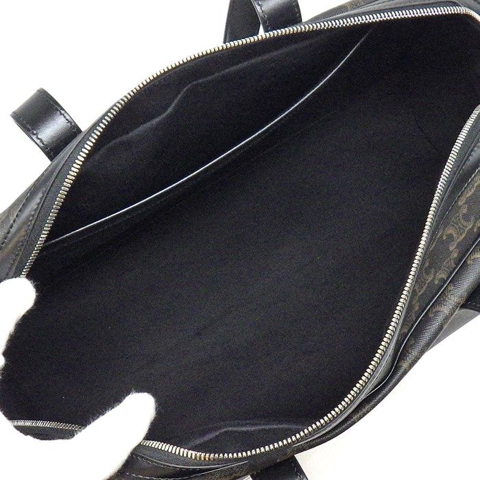 CELINE Black Trionf Canvas Duffle Bag - Timeless Elegance