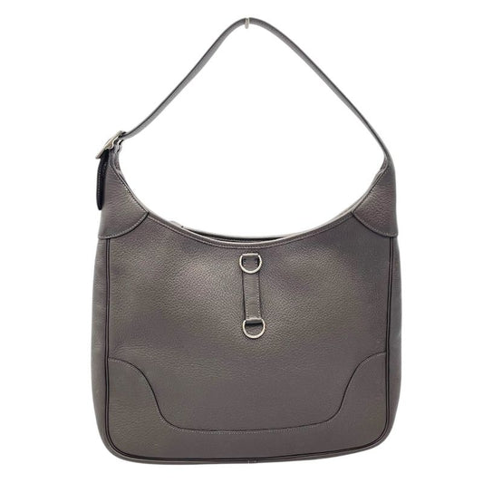 HERMES Trim 35 Handbag in Graphite with Silver Hardware