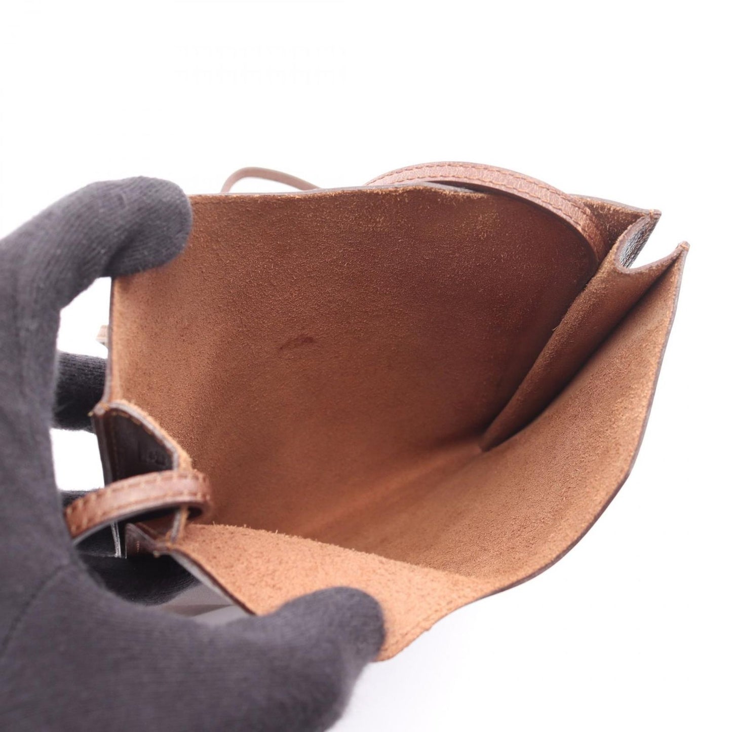 HERMES Onimetu Shoulder Bag in Brown Calf Leather