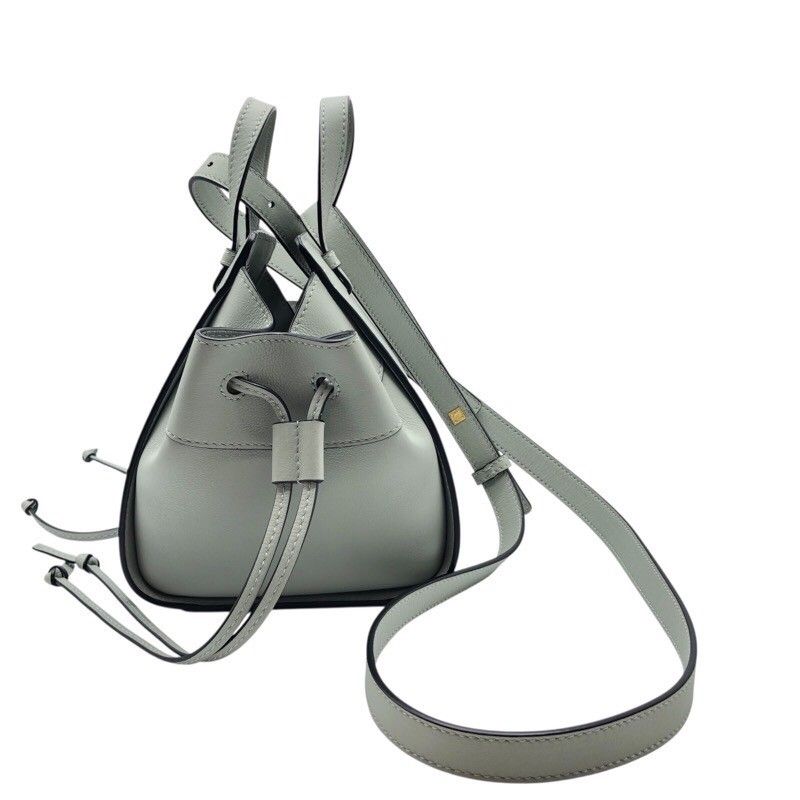 LOEWE Hammock Drawstring Mini Bag in Ash Grey with Gold Hardware