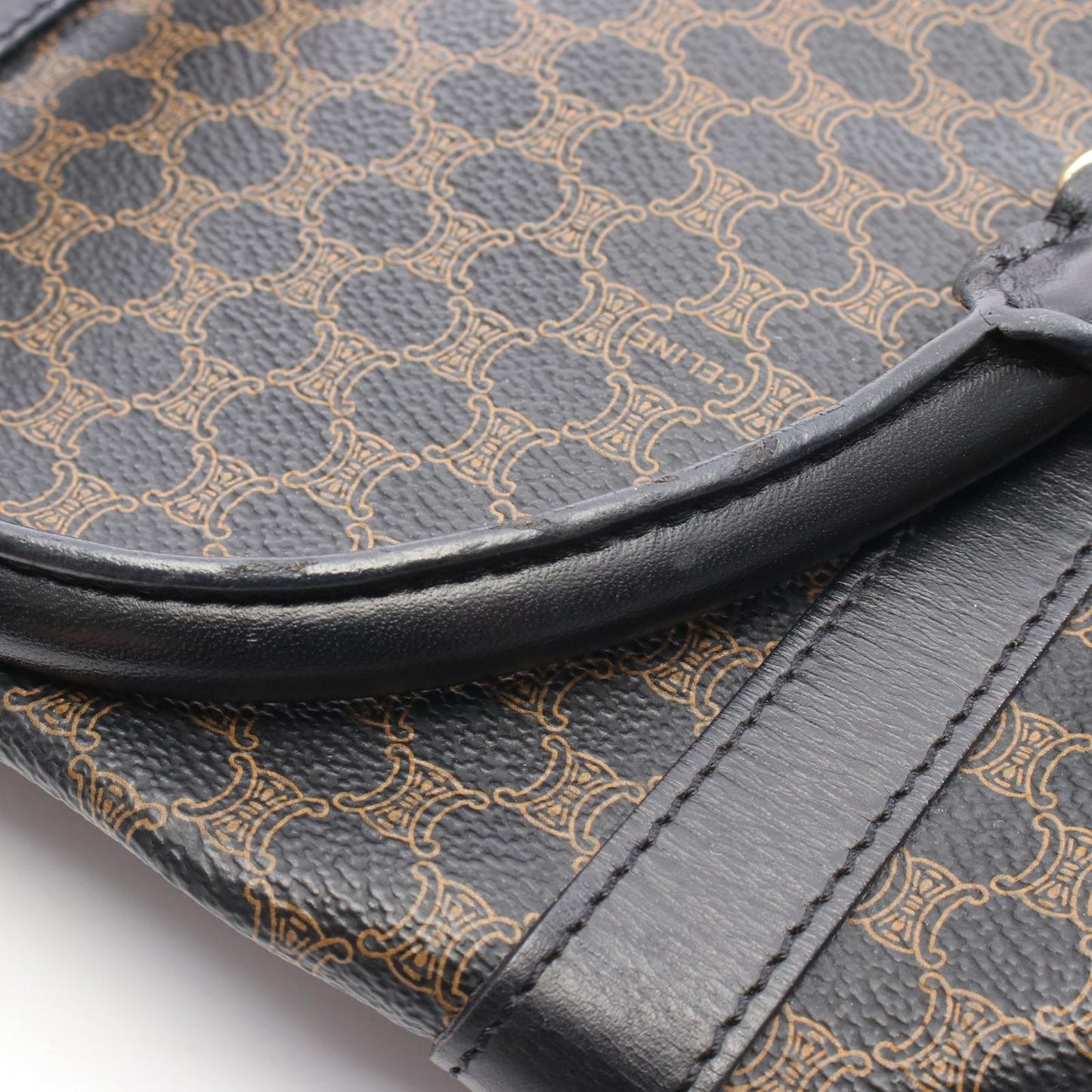 CELINE Macadam Boston Bag in Black PVC Coated Canvas