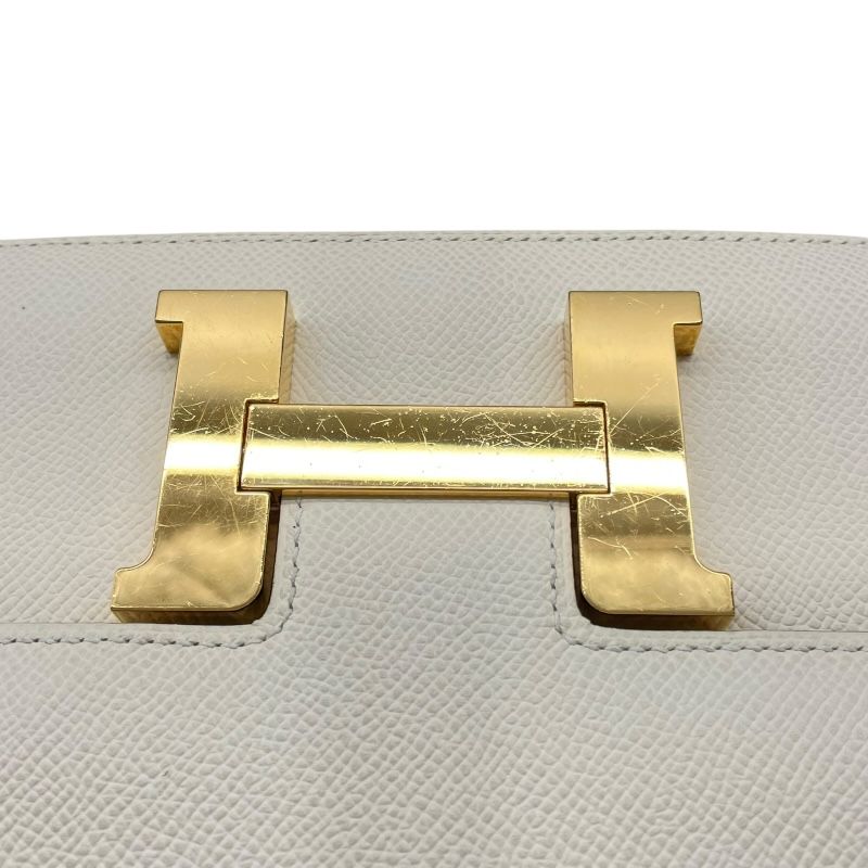 HERMES Constance 24 Nat Leather Shoulder Bag with Gold Hardware