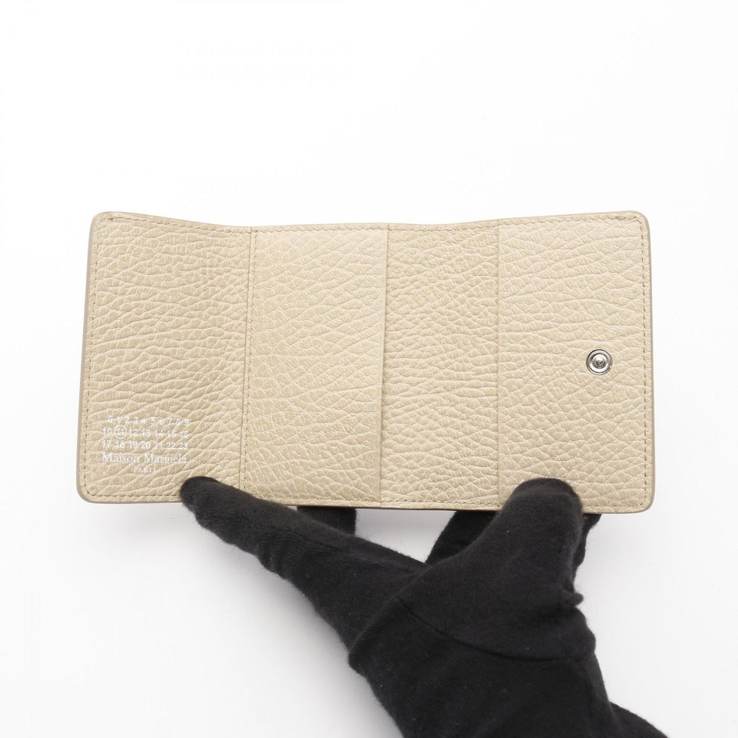 Maison Margiela 11 Tri-Fold Wallet in Beige Leather - New