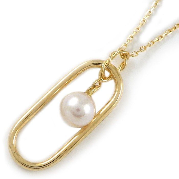 Exquisite K18YG Pearl Link Necklace - 5.0mm Cultured Pearls