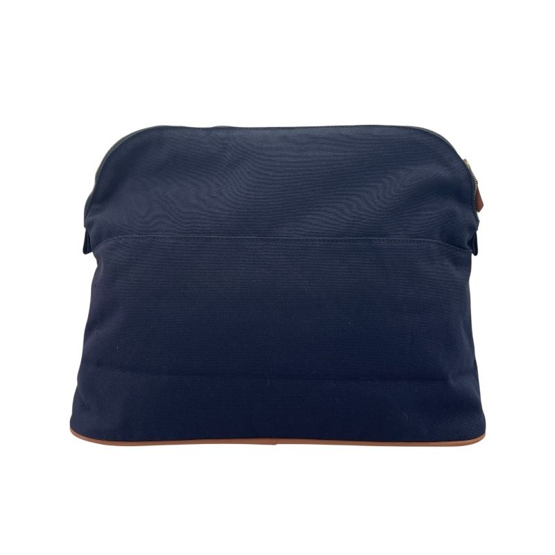 HERMES Bolide Pouch TGM in Navy Canvas & Leather - Unisex
