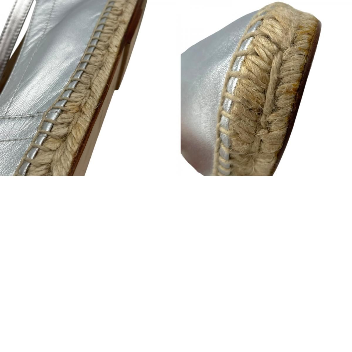 HERMES Silver Espadrille Flat Shoes - Women's Luxury Footwear