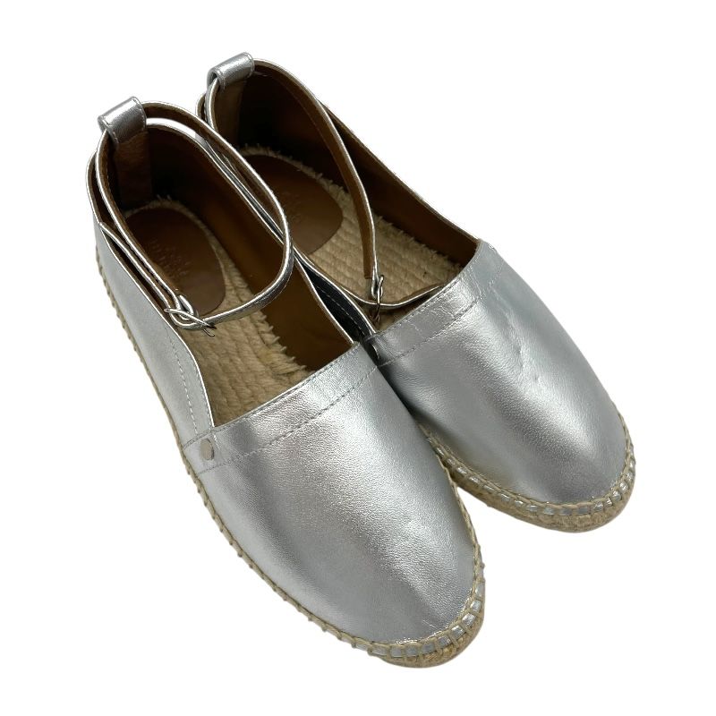 HERMES Silver Espadrille Flat Shoes - Women's Luxury Footwear