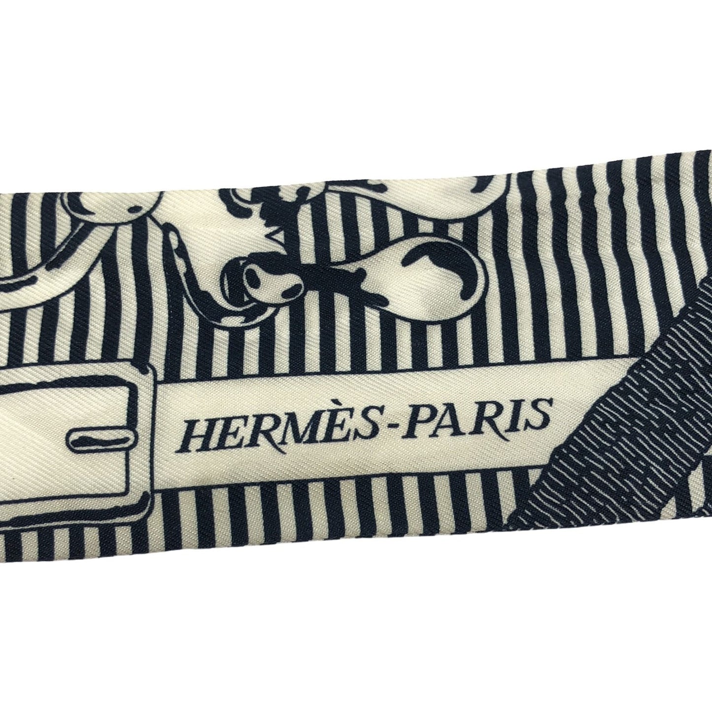 HERMES Twilly Silk Scarf in Navy - Timeless Elegance