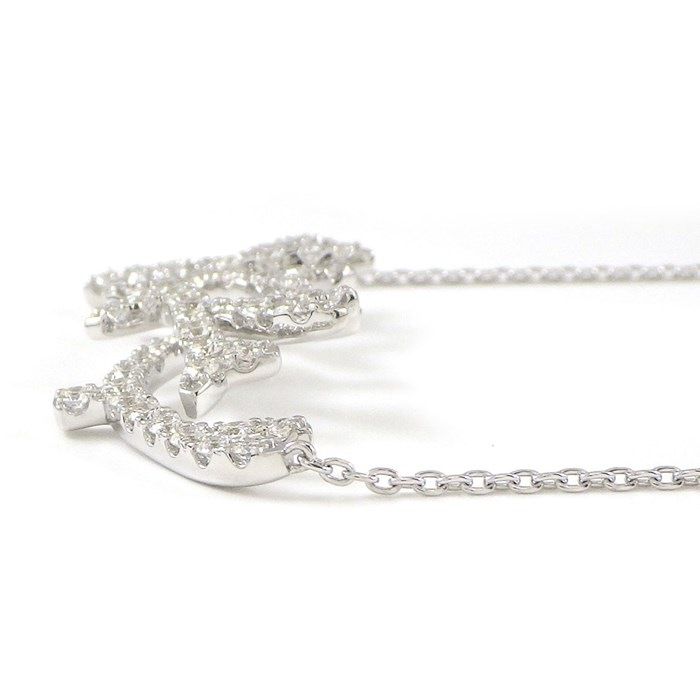TASAKI Coral Motif Diamond Necklace in K18 White Gold