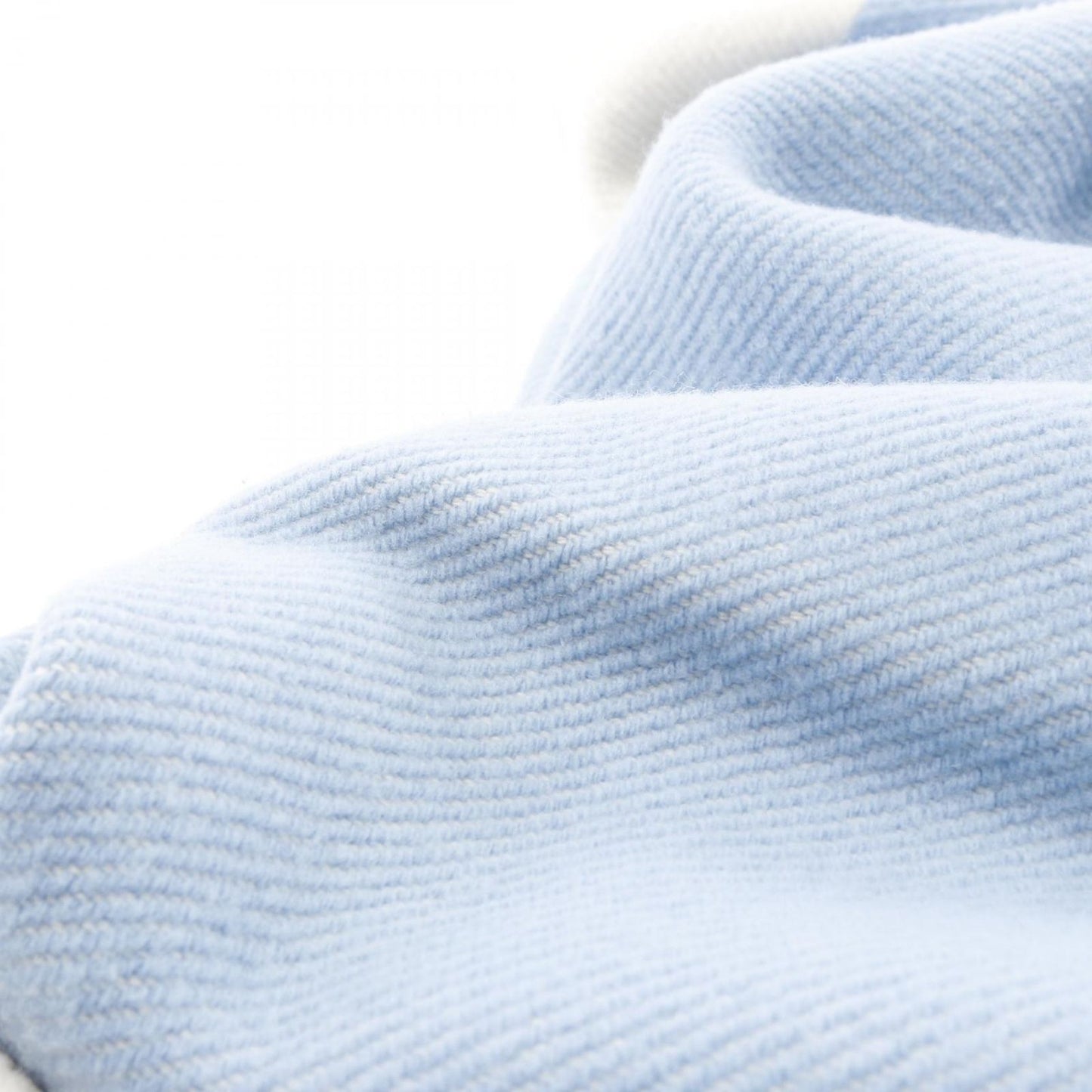 HERMES Avalon Blue/White Wool Cashmere Baby Blanket - Unisex