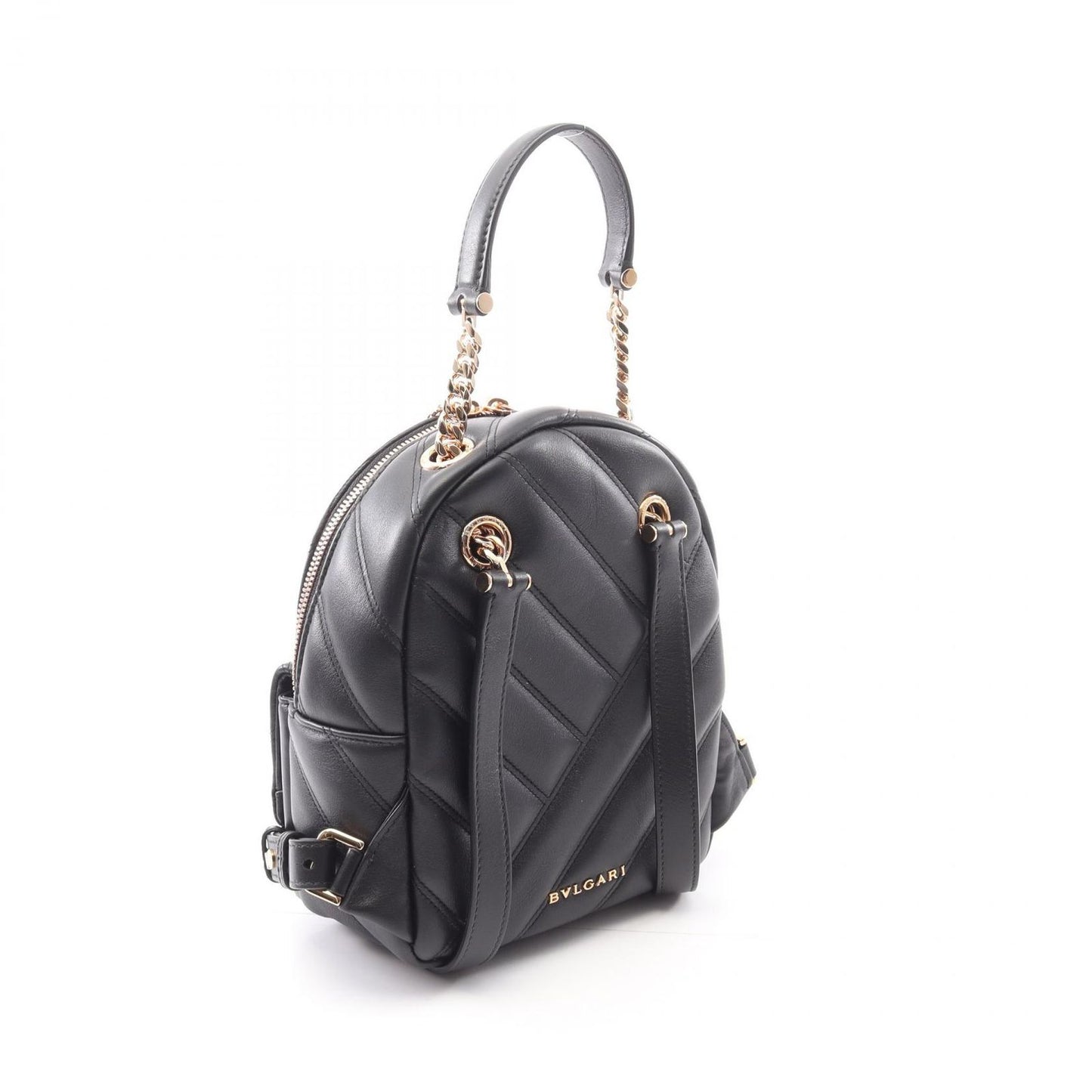 BVLGARI Serpenti Cabochon Black Leather Backpack - Exquisite Craftsmanship