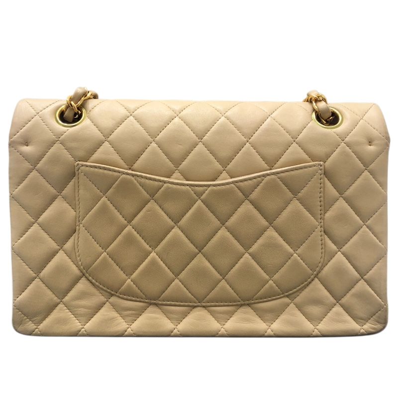 CHANEL Matelassé 25 Beige Lambskin Shoulder Bag - Timeless Elegance