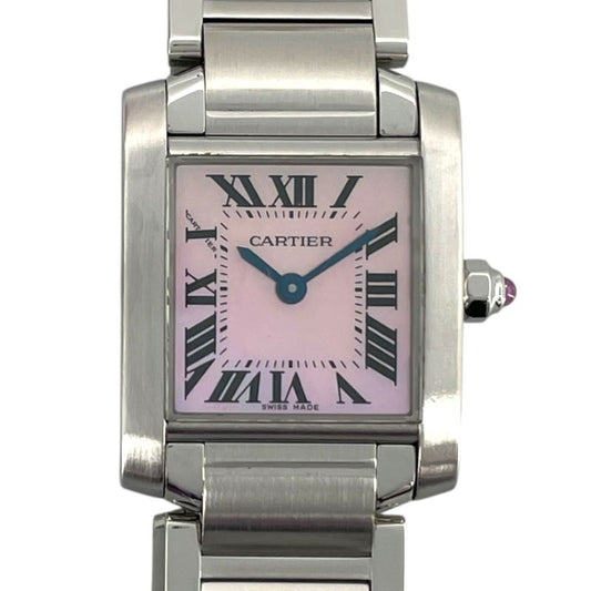 Cartier Tank Française SM Pink Shell Dial Quartz Ladies Watch