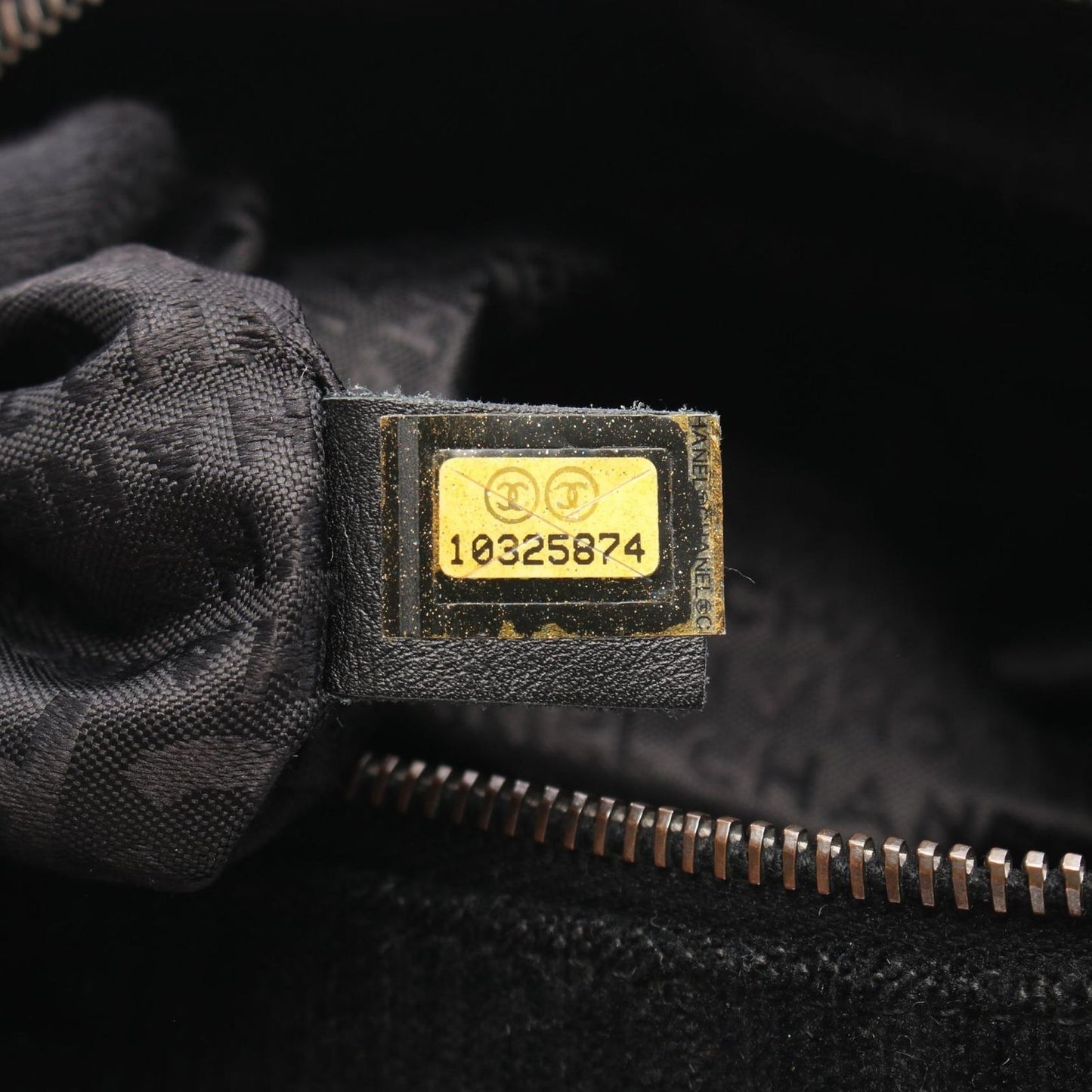 CHANEL Coco Mark Black Fabric Chain Handbag - Timeless Elegance