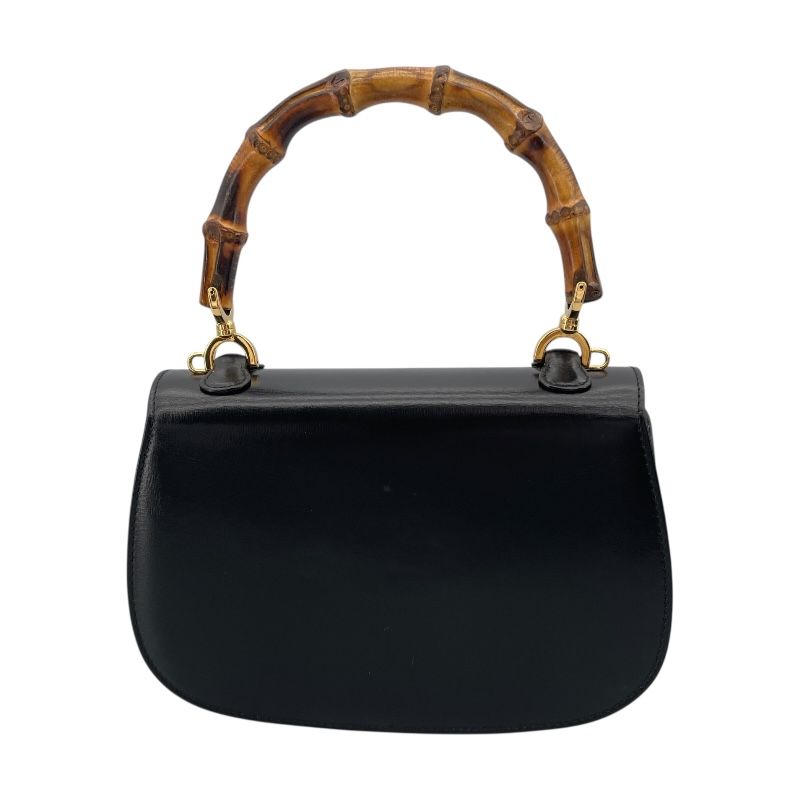 GUCCI Bamboo Shoulder Bag in Black Leather - Timeless Elegance