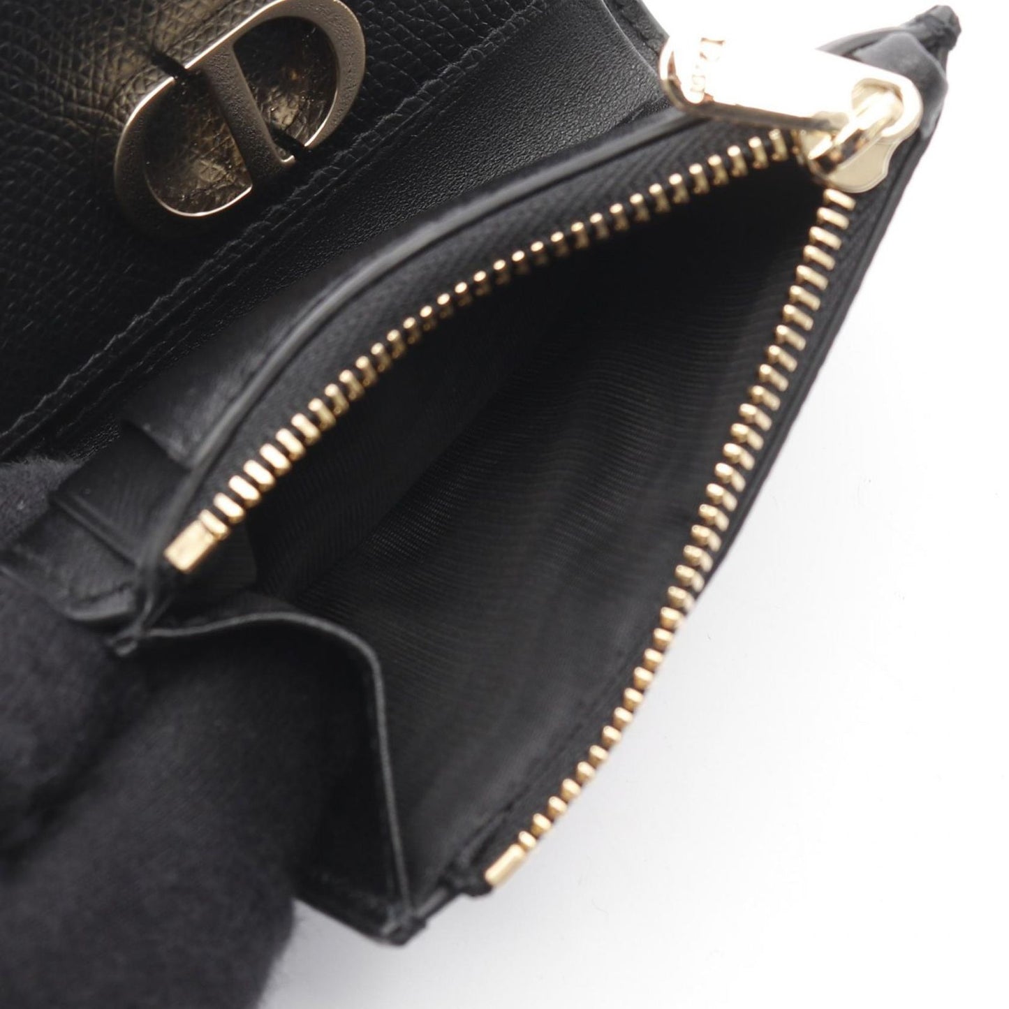 Dior 30 Montaigne Lotus Wallet in Black Leather - Exquisite Craftsmanship