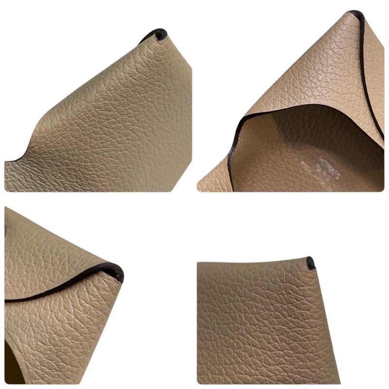 HERMES Bastia W刻 Beige Malfa Evercolor Unisex Coin Case