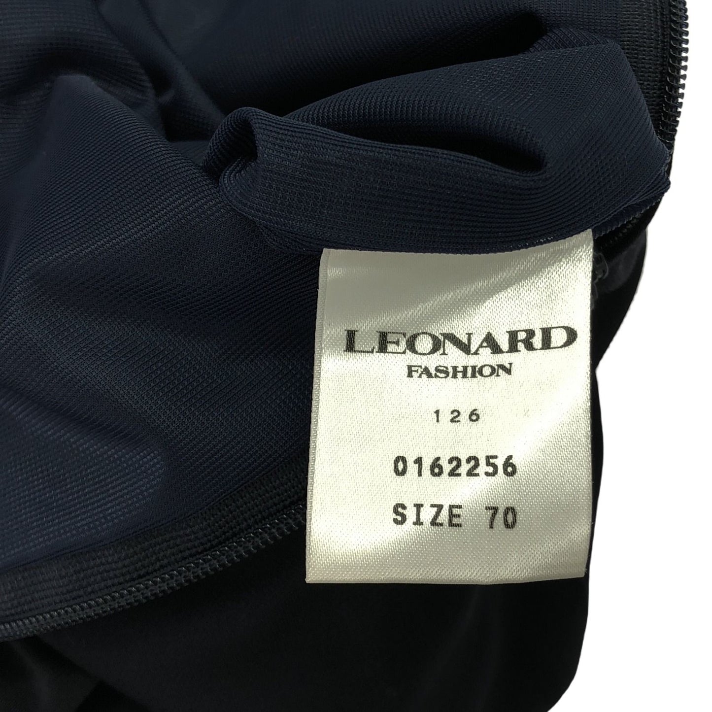 LEONARD FASHION Navy Polyester Skirt - Timeless Elegance