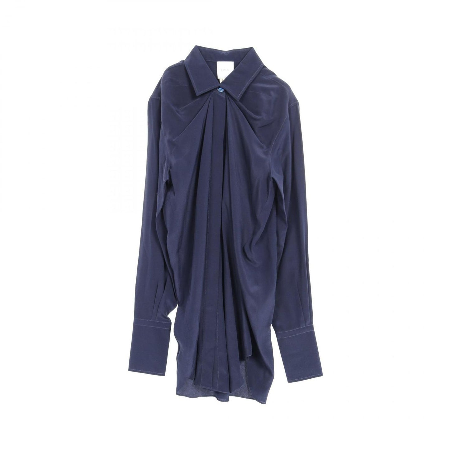 PATOU Silk Navy Shirt - Exquisite Craftsmanship, Size 36