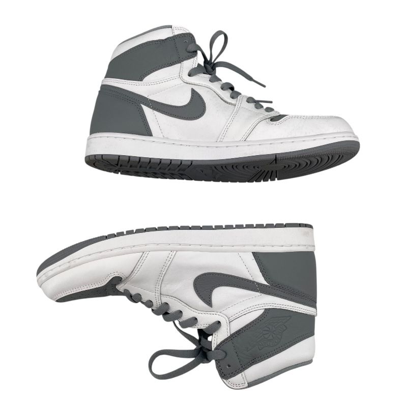 Nike Air Jordan 1 High OG - Gray Leather Sneakers for Men