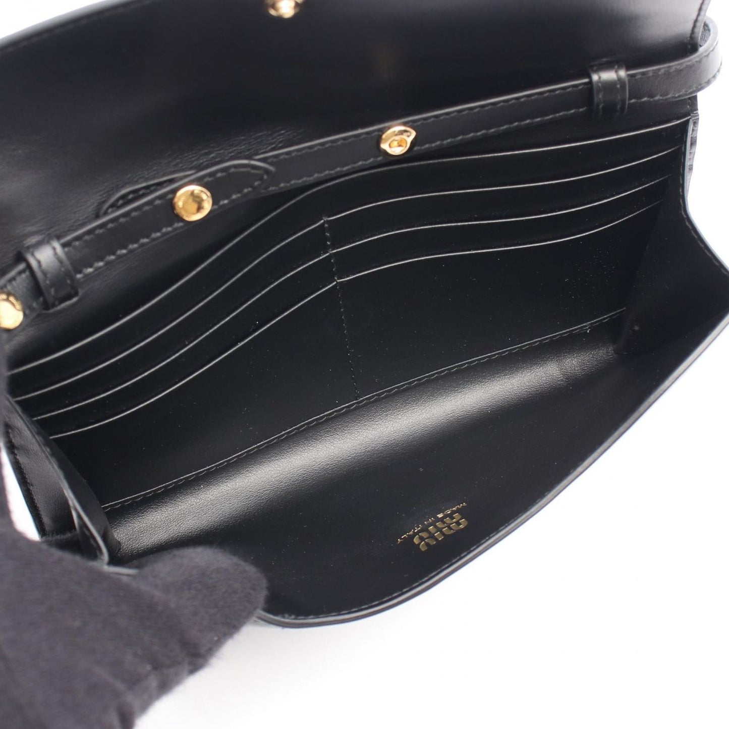 Miu Miu Soft Calf + Nastr Black Leather Shoulder Bag - New