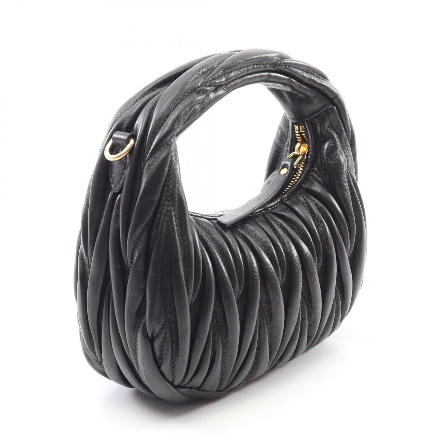 Miu Miu Wonder Matelassé Black Leather 2-Way Shoulder Bag