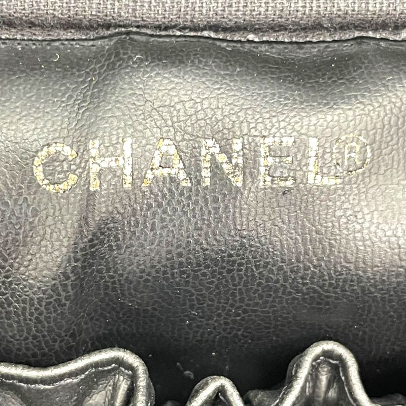 CHANEL Coco Mark Vanity Bag A01998 in Black Caviar Leather