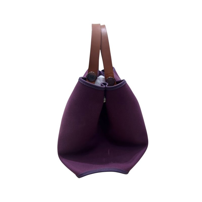 HERMES Cabag Elan PM Purple Canvas Handbag - Timeless Elegance