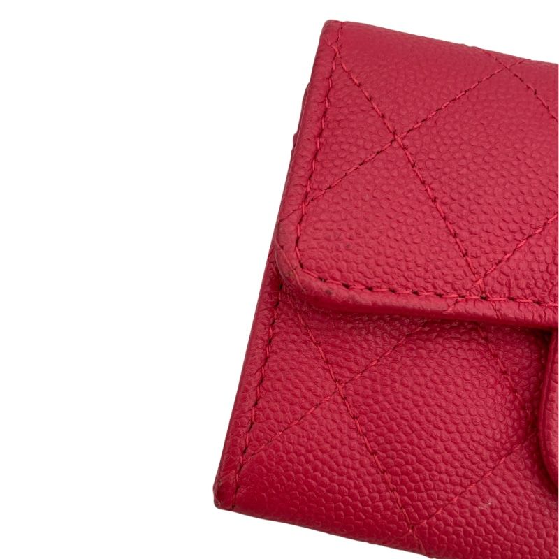 CHANEL Classic Flap Card Case in Red Caviar Leather - AP0214