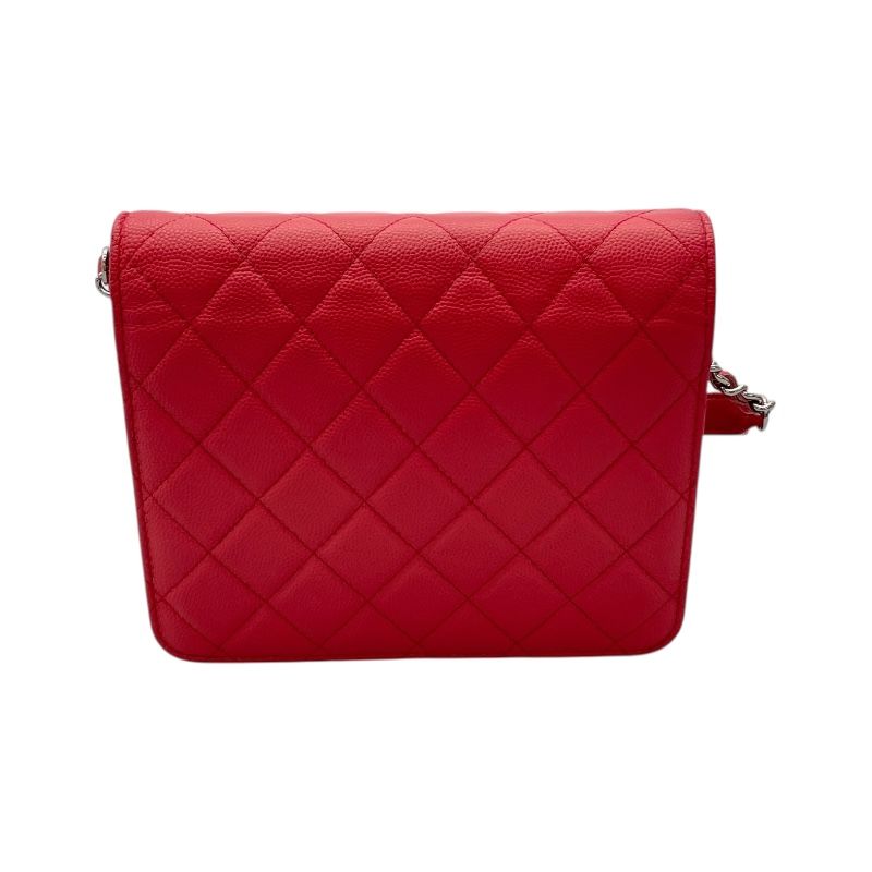 CHANEL Matelassé Chain Shoulder Bag in Pink Caviar Leather