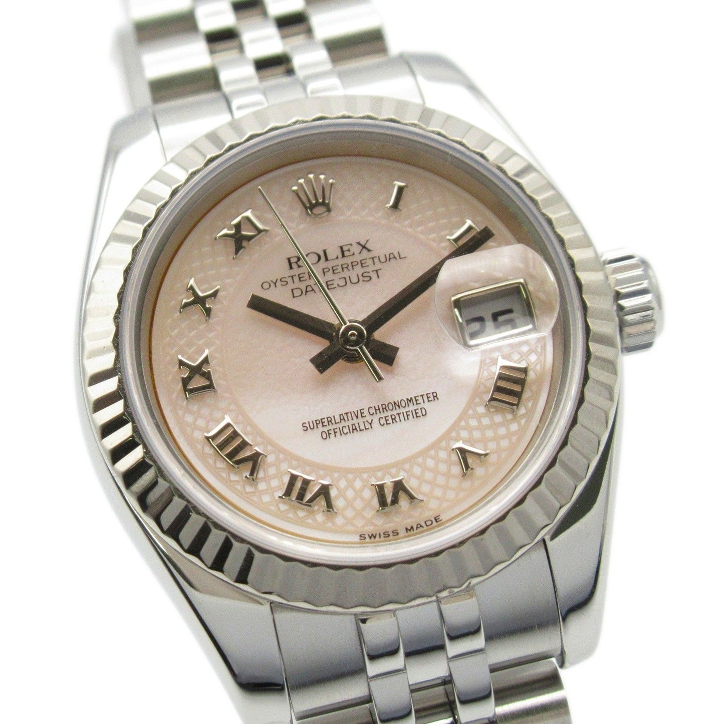 ROLEX Datejust 179174NRD Pink Shell Dial K18WG & Stainless Steel
