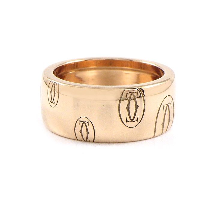 Cartier Happy Birthday LM C2 2C Logo K18PG Ring - Size 9