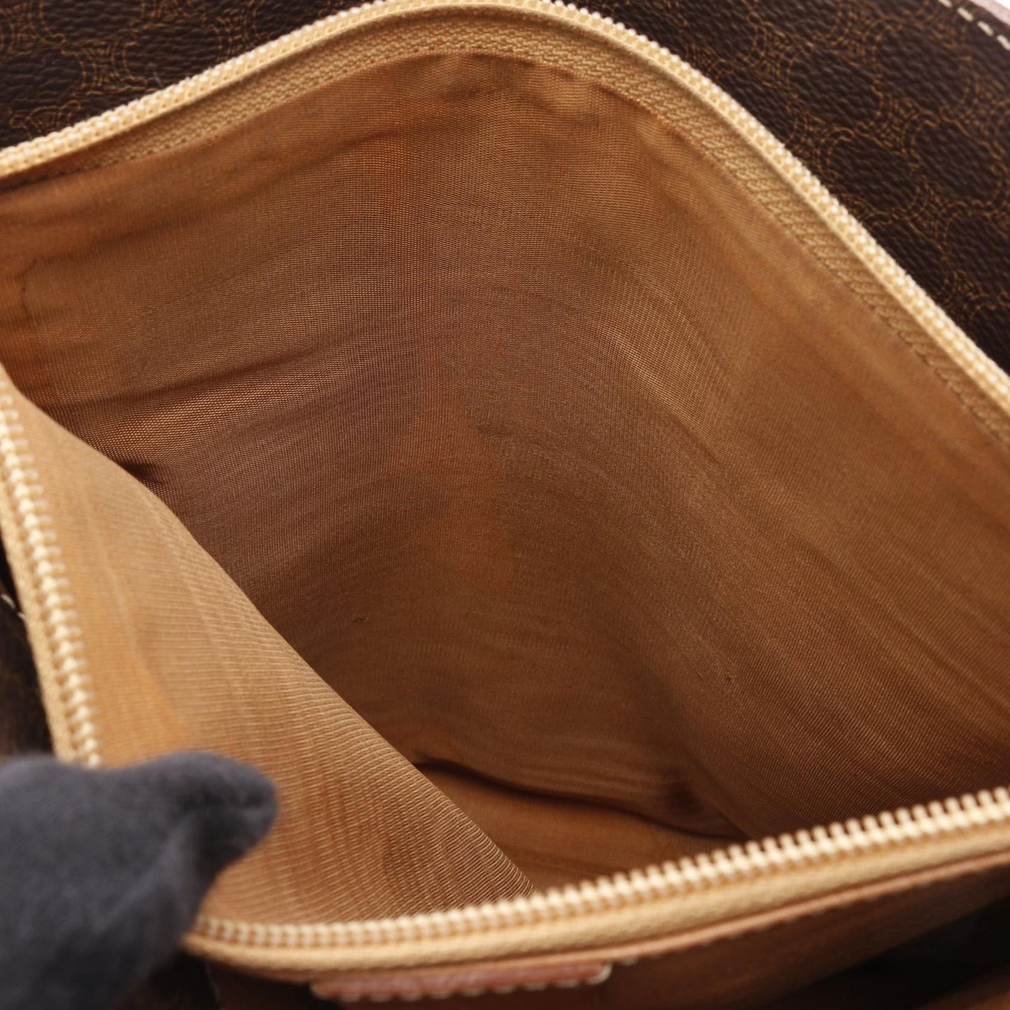 CELINE Macadam Tote Bag in Dark Brown PVC Coated Canvas