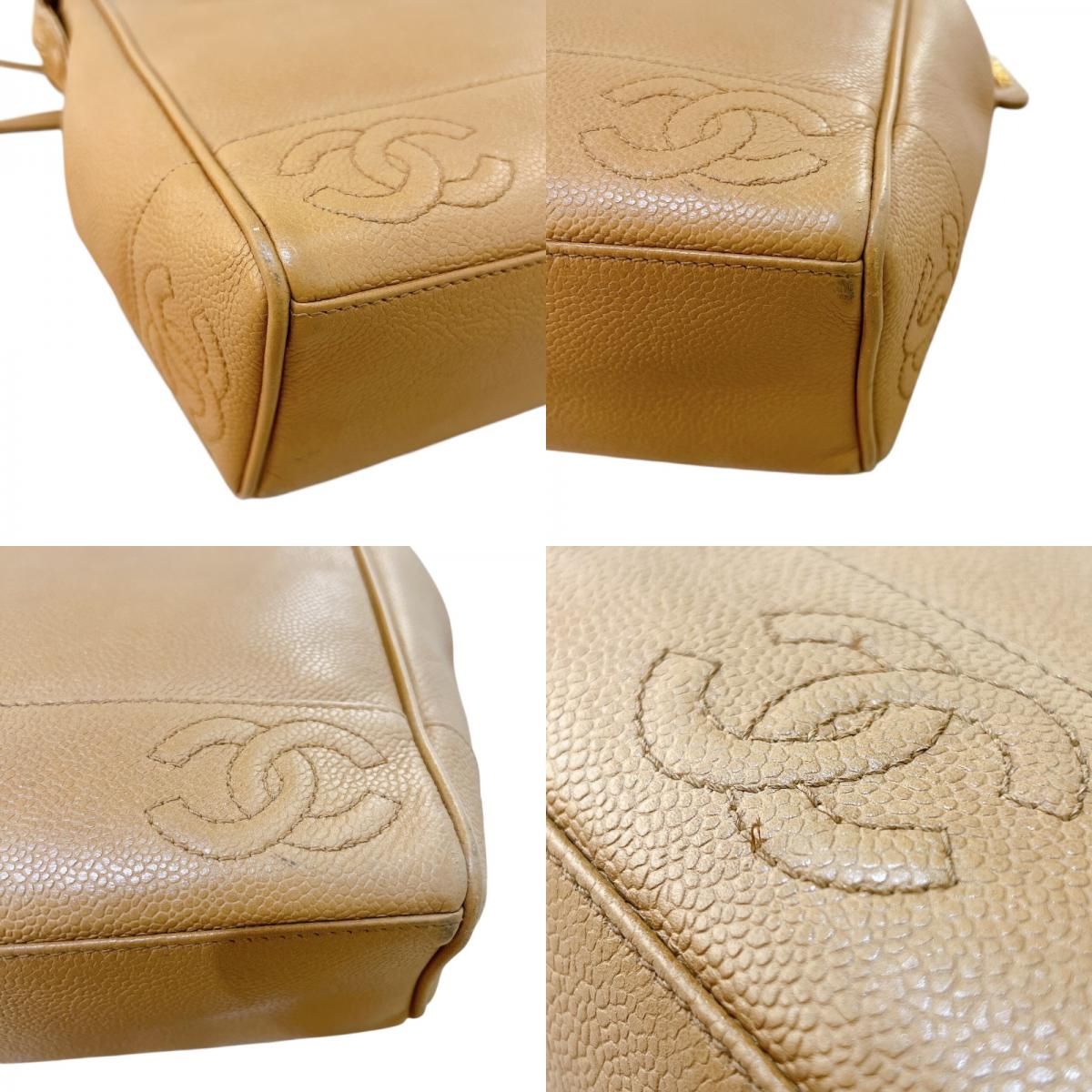 CHANEL Triple Coco Shoulder Bag in Beige with Gold Hardware