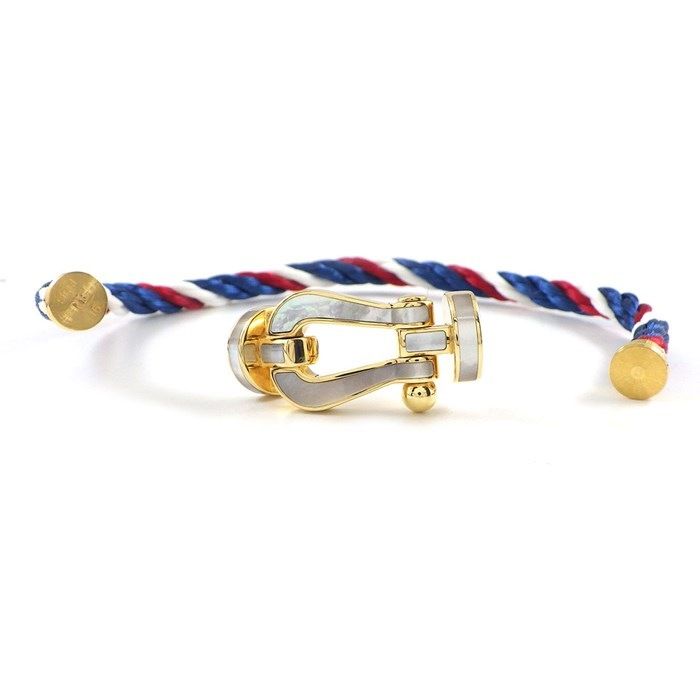 FRED Force 10 Large Model Bracelet in K18YG & White Shell