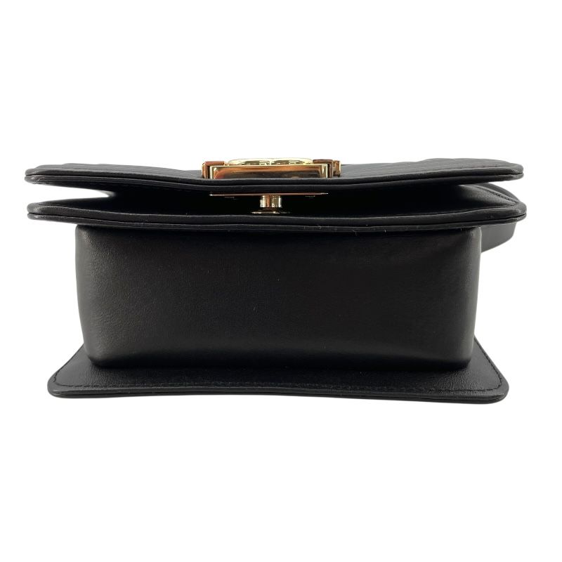 CHANEL Boy Chanel 15 V-Stitch Black Lambskin Shoulder Bag