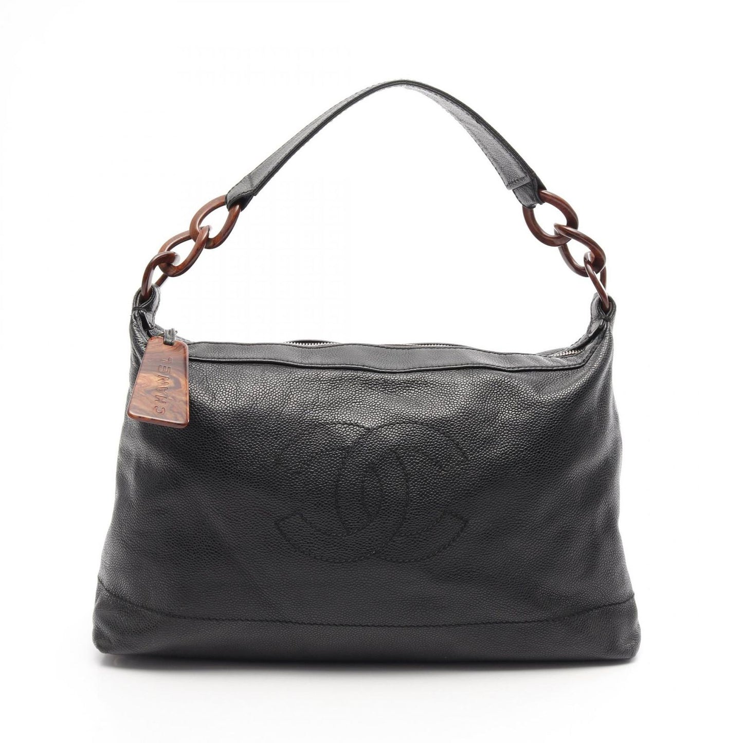 CHANEL Coco Mark Black Calfskin Shoulder Bag - Timeless Elegance