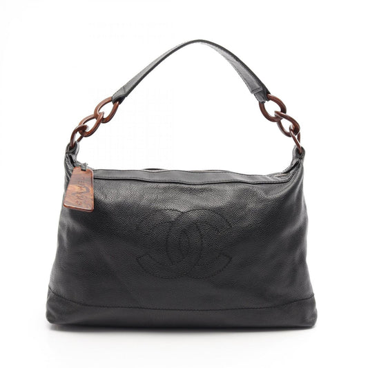 CHANEL Coco Mark Black Calfskin Shoulder Bag - Timeless Elegance