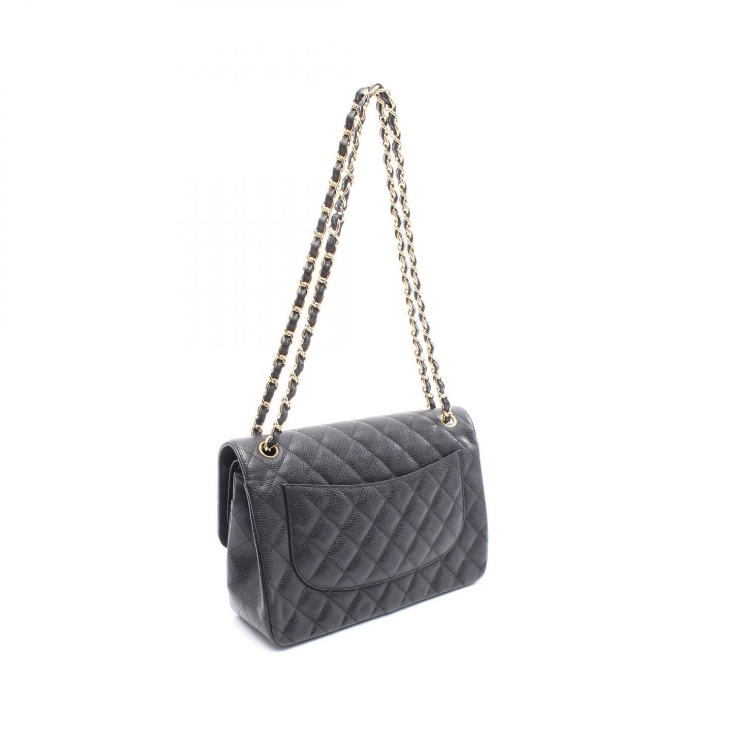 CHANEL Classic De Camellia 30 Large Double Flap Shoulder Bag