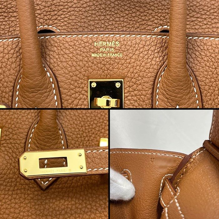HERMES Birkin 25 Handbag - Gold Togo Leather, 2022 Edition