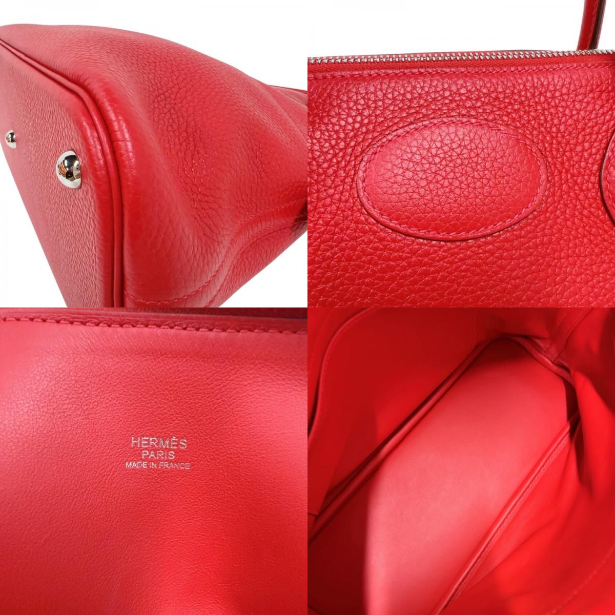 HERMES Bolide 31 Handbag - Rouge Kazak with Silver Hardware (2023)