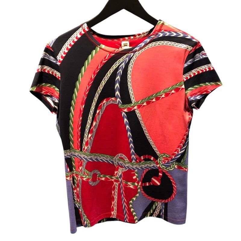 HERMES Signature Pattern Cotton T-Shirt for Women