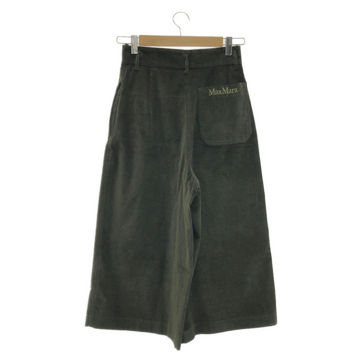 MAX MARA Dark Green Cotton Pants - Elegant S Size