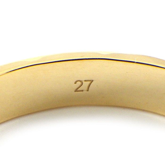 GUCCI Hammered Finish GG Logo Ring in 18K Yellow Gold - Size 26