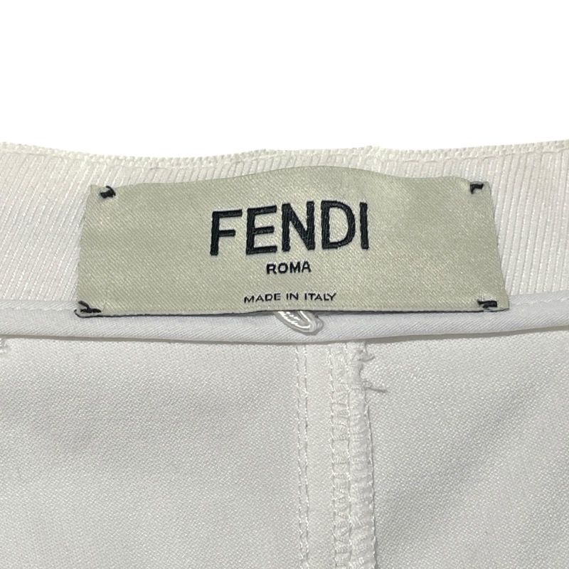 Fendi FF Buckle White Cotton Shorts - Timeless Elegance
