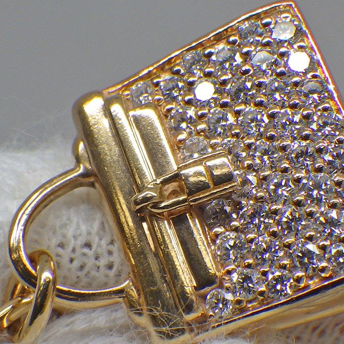 HERMES Amulet Bracelet with Diamond Pavé in K18 Pink Gold