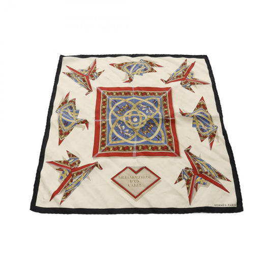 HERMES Metamorphose D'un Carre Silk Scarf - Light Beige