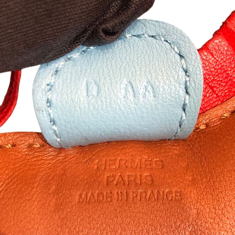 HERMES Rodeo PM Charm in Gold, Rouge Indian & Celeste