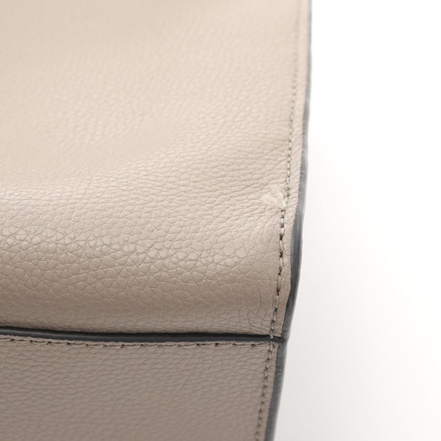 MARC JACOBS Grind Mini Tote Handbag in Grey Beige Leather