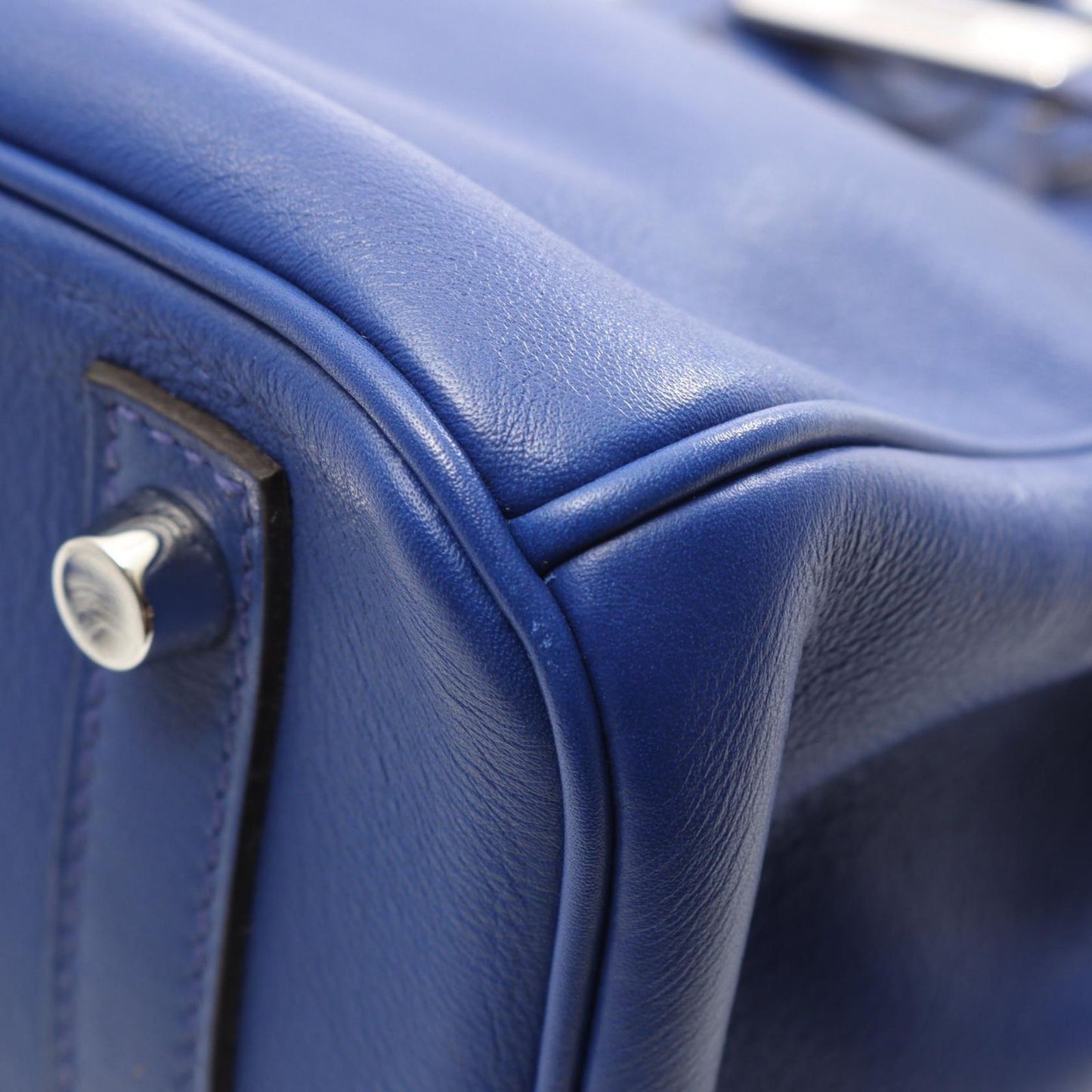 HERMES Birkin 30 Electric Blue Handbag - Timeless Elegance